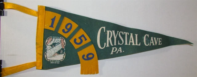 1959 Crystal Cave Felt Pennant, Kutztown, PA