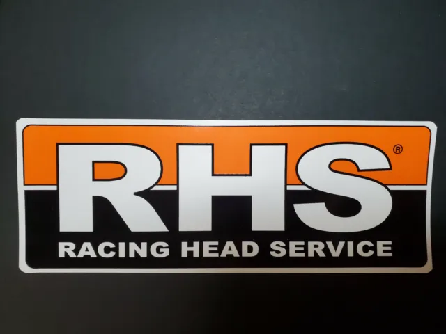 Original Automotive Racing Decal  "Rhs Racing Head Service"   9.75" X 3.5"