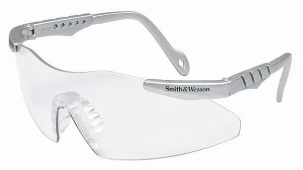 Smith & Wesson Magnum Elite Safety Glasses with Platinum Frame and Clear Lens