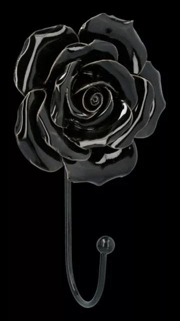Gancho de la Pared - Negro Porcelana Rosa - Alchemy Decoración Flor