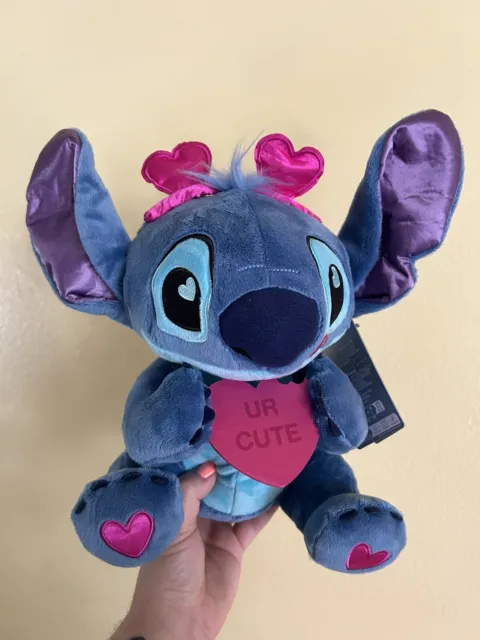 2024 Disney Parks Lilo & Stitch Valentine's Day Plush Cupid Hearts Ur Cute