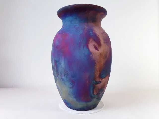 Copper matte Raku vase , Large vase , 2.5 liters volume , pottery