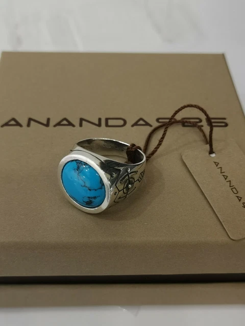 ANELLO CHEVALIER UOMO in Argento 925% brunito con pietra naturale