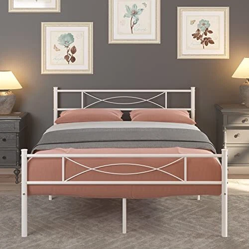 BED FRAME WITH Headboard Mattress Foundation/Box Spring Replacement