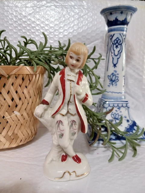 Vtg Hand Painted Ceramic Pottery Fancy Man