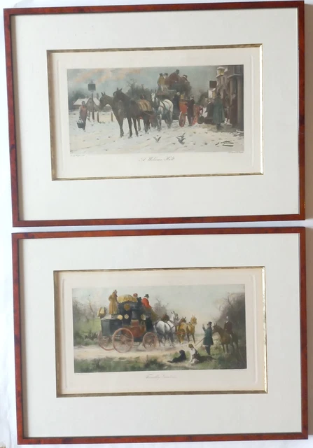BEAU TABLEAU ANCIEN scene de Chasse Pêche marais Chien Palombes signé