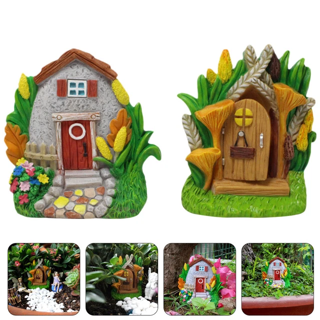 2pcs miniaturgarten landschaft micro village house harz villa ornament für