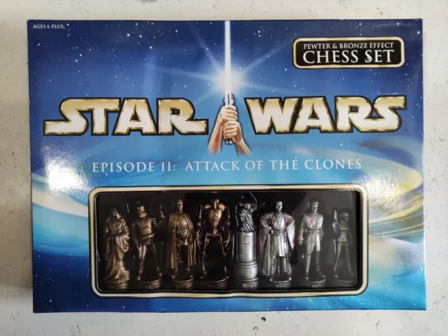 Star Wars Episode II Attack Of The Clones Pewter And Bronze Effect Chess Set