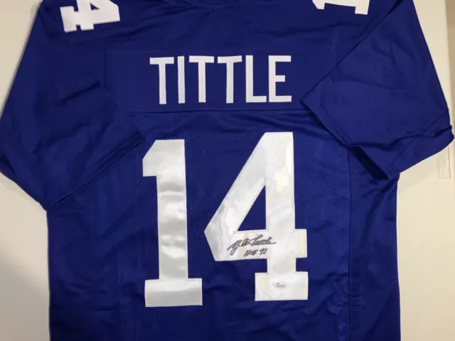 YA TITTLE Signed Autographed NY Giants Custom Jersey HoF Insc JSA 🔥🔥