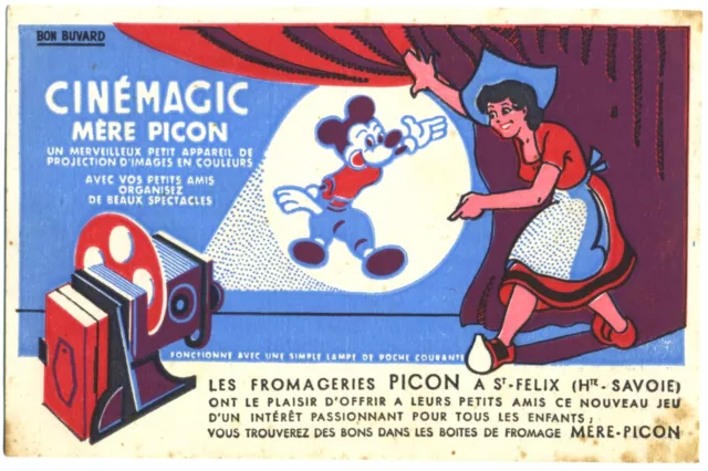 buvard Cinémagic Mickey Fromageries Mère Picon Saint Félix Haute Savoie