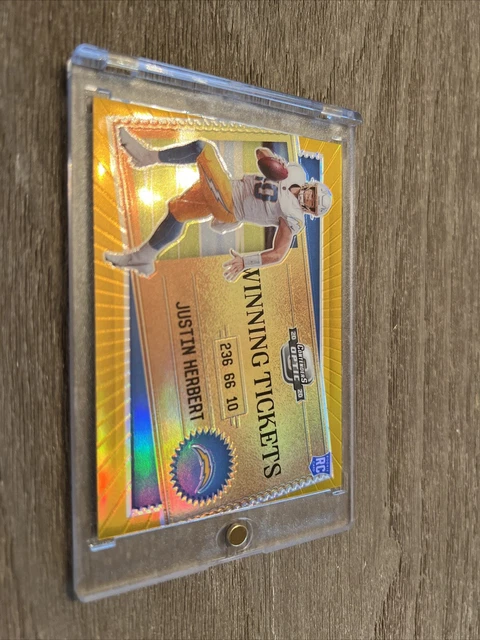 🔥2020 Panini Contenders Optic Justin Herbert Winning Tickets RC GOLD 4/10!!🔥