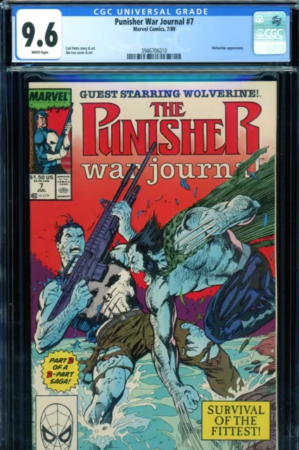 Punisher War Journal #7 CGC GRADED 9.6 - Wolverine cover and story - J. Lee c/a