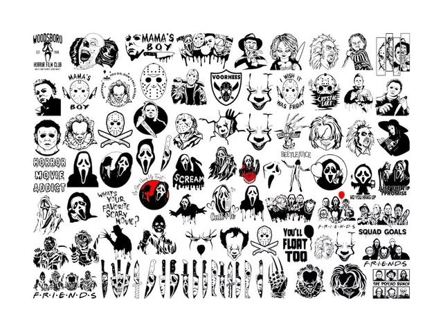 Paquete de terror SVG Halloween Horror SVG Horror Friends svg Personajes de terror svg