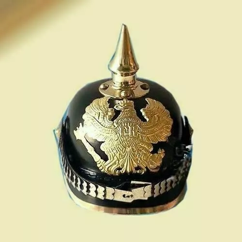 Casque d'officier en cuir à pointes WW1 WW2 Casque allemand Pickelhaube...