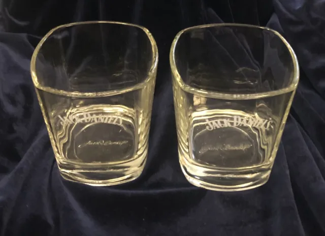 Pair of Jack Daniels Tumbler Glasses, New style, Preloved Good Condition