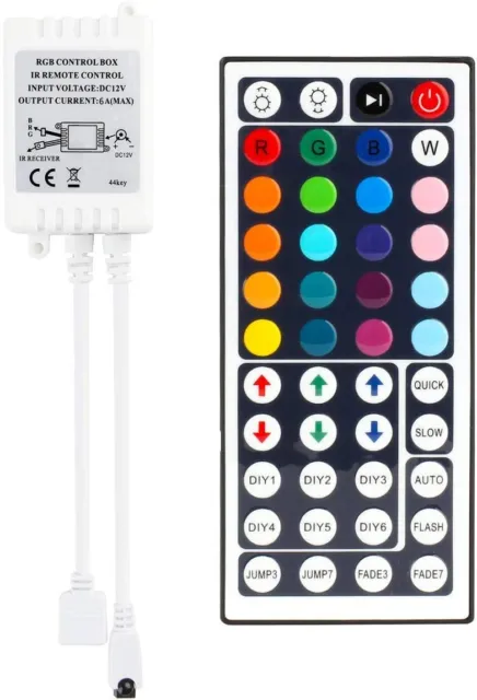 44 Key RGB LED Strip IR Remote Fernbedienung Steuerung Controller Kontroller 12V