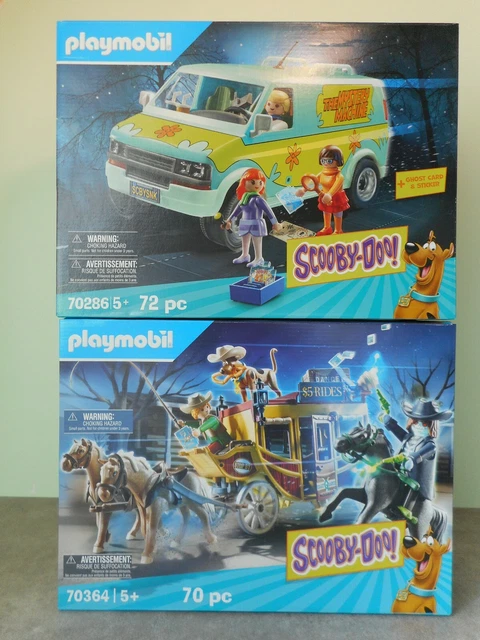 Lot Playmobil Scooby-Doo 70286 70364 - Mistery Machine Diligence - Boîtes NEUVES