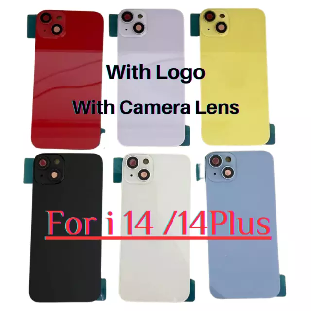 For iPhone 14/iPhone 14 Plus Back Glass Replacement Big Cam Hole Rear Cover Lot
