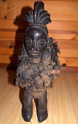 Antique Tribal Yaka African Wooden Fetish Figure Medicine Bundles Congo, Africa