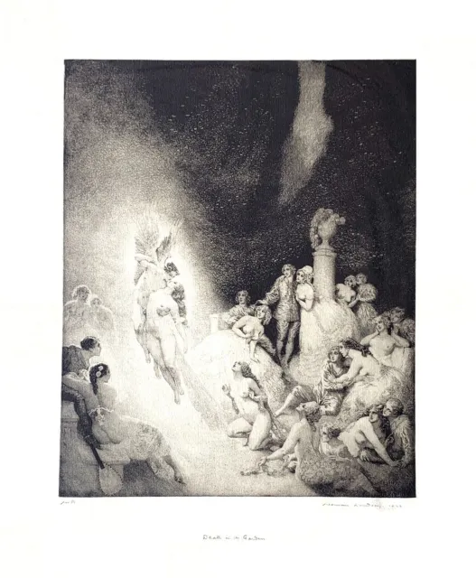 Norman Lindsay - Limited Edition Facsimile Etching - Death in the Garden 50/550