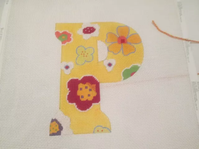 'P'-Melissa Shirley-Handpainted Needlepoint Canvas