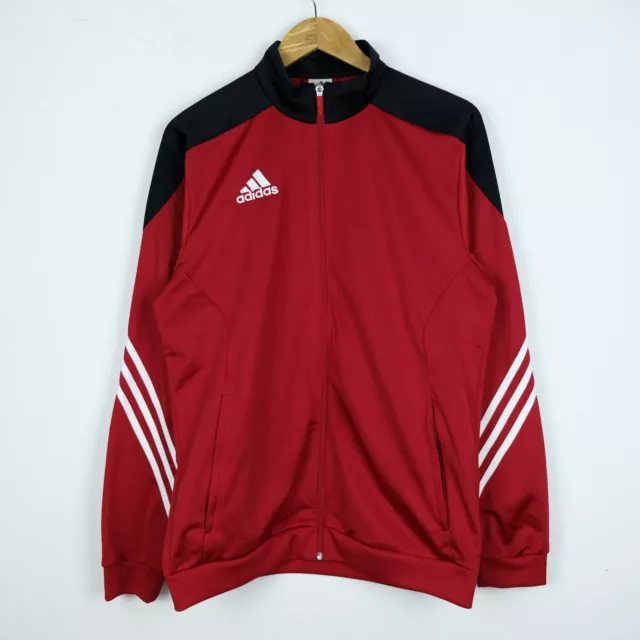 Felpa Adidas Uomo Taglia M Rosso Maniche Lunghe Logo Casual Comodo Pratico Man