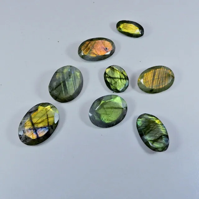 AA++ Natural Labradorite Multi Flash MM Size Cut Oval Cabochon Gemstone Lot FZ6