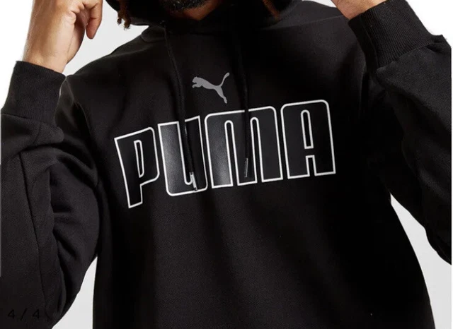 PUMA CORE BLACK Overhead Hoodie Mens Size Small BRAND NEW