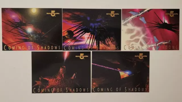 1996 BABYLON 5 Season 1 COMING OF SHADOWS 5 Chase INSERT CARDS 2 3 5 6 7 Skybox