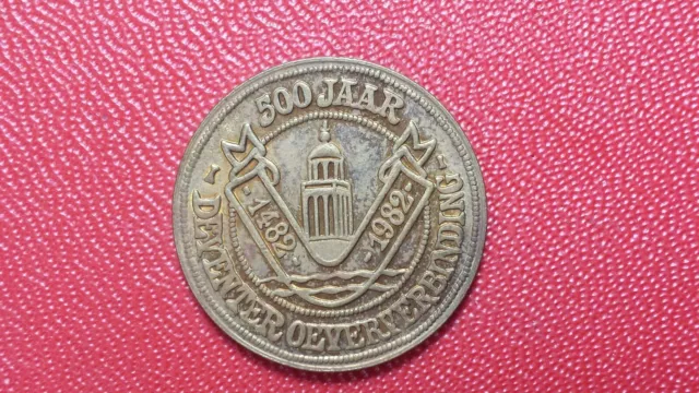 Médaille 500 Jaar Deventer Oeververbinding 1482-1982 Pays-Bas Nederland