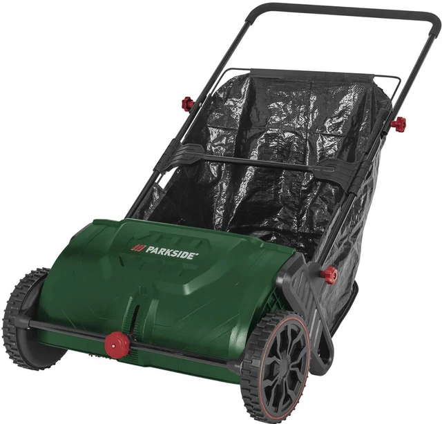 JUDYY Rasenkehrmaschine 103 L – Laubsammler Mit Einstellbarer Höhe – Leicht, Fassungsvermögen 103 L, Reinigungsbreite 55 Cm – Für Blätter, Gras & Kleine Äste