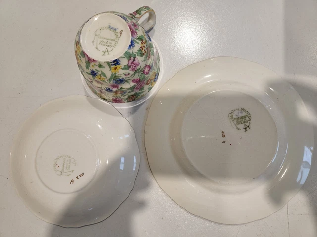 Beautiful Royal Winton Grimwades Chintz Kew Trio all over floral (NO. 4) 5