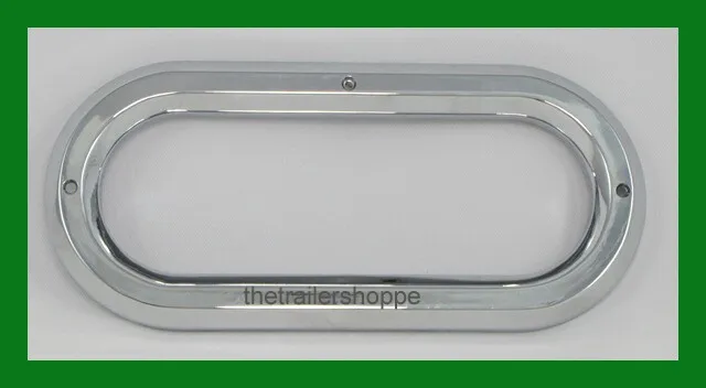 Chrome 6" Oval Bezel Surface Mount Cover Trucklite Maxxima Grote Peterson