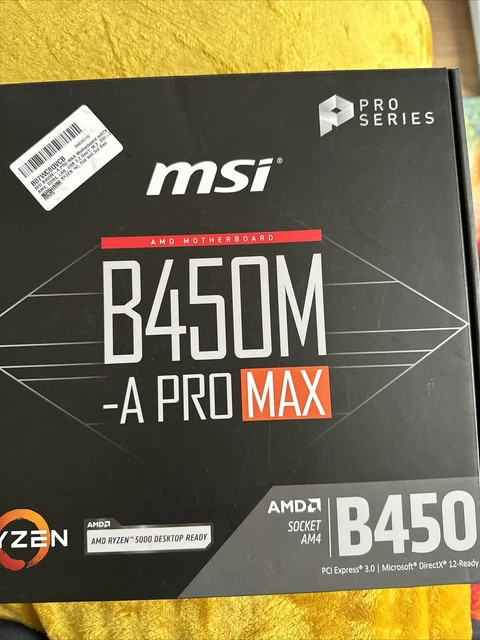 MSI B450M PRO-VDH MAX, AMD AM4 B450 Micro ATX Motherboard £60.00 ...