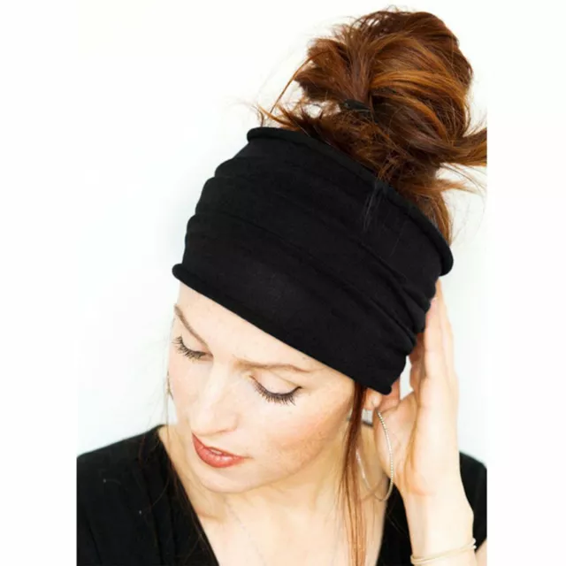 Women Running Soft Wide Hairband Yoga Elastic Stretch Headband Turban Head Wrap 3