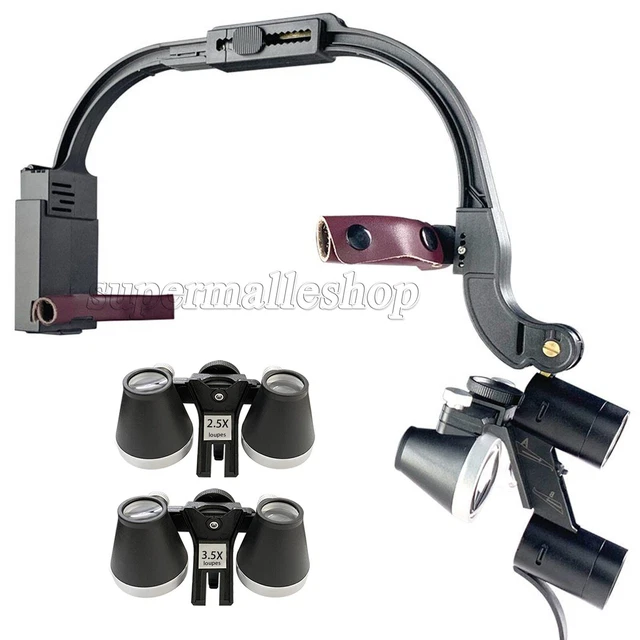 2.5X 3.5X Dental LED Head Light Lamp Magnification Binocular Loupes 5W Surgical