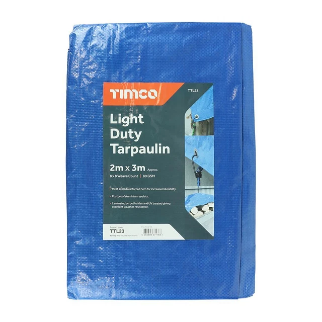 Timco - Tarpaulin - Light Duty (Size 2 x 3m - 1 Each)