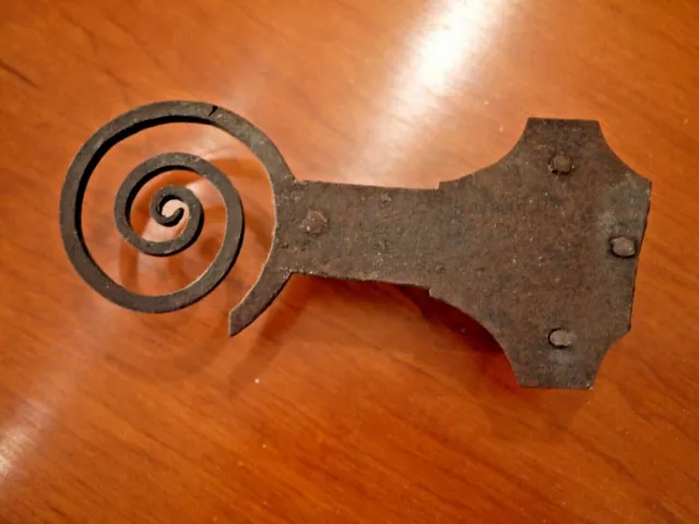 Part of French 18th-19th Century Antique Wrought Iron Shutter Hinge