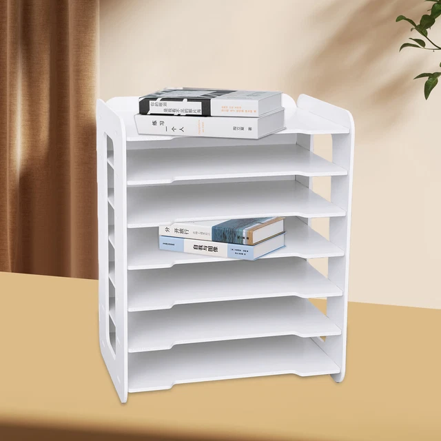 7 TIER LITERATURE Organizer Rack Horizontal Paper Sorter File Holder ...