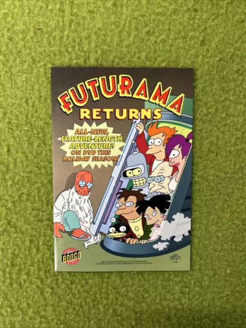 Futurama Returns 2007 SDCC Ashcan Mini Comic Bongo TV Show Promo 🔥🔥🔥