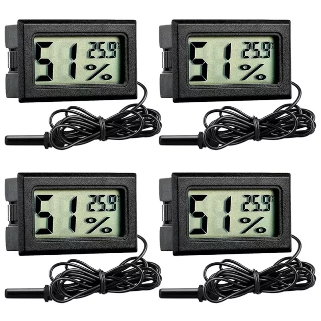 3X(4 Paquetes de TermóMetro e HigróMetro para Acuario, LCD  Temperatura e H8361