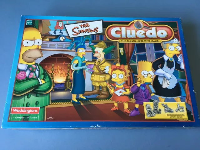 The Simpsons Clue Board Game Detective 1st Edition Pewter Pieces Complete!