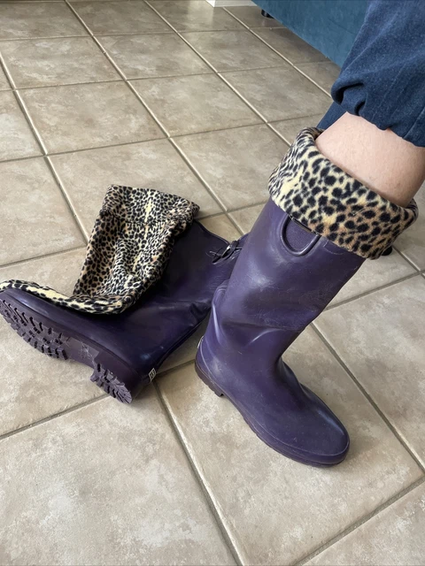 SPERRY Top-Sider 'Pelican' purple fleece-lined SNOW RAIN BOOTS Size 8