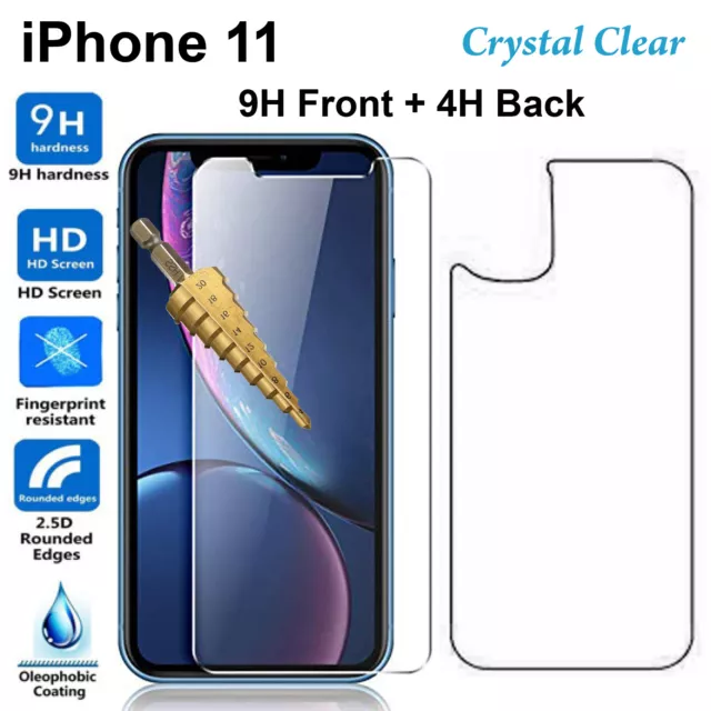 Tempered Glass 9H Guard screen protector for Apple iPhone 11 Front + Film Back