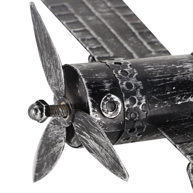 Modèle D'avion Vintage En Fer Forgé Avion Double Plat Pour Décoration De Bureau