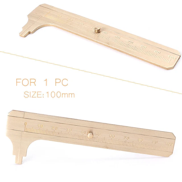 100mm Brass CALIPER Sliding Vernier Ruler Gauge Gem Tool Bead Measuring Gear co
