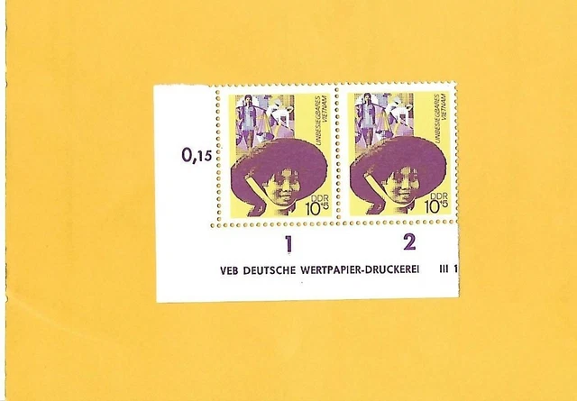 DDR DRUCKVERMERK 1972 - postfrisch**MNH - MiNr. 1736 = Paar  "Vietnam-Krieg"