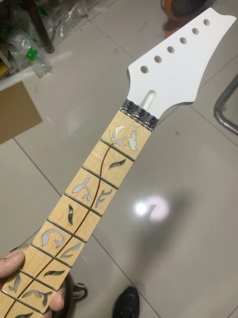 White headstock electric guitar neck 24fret Tree of Life fingerboard Ibanez