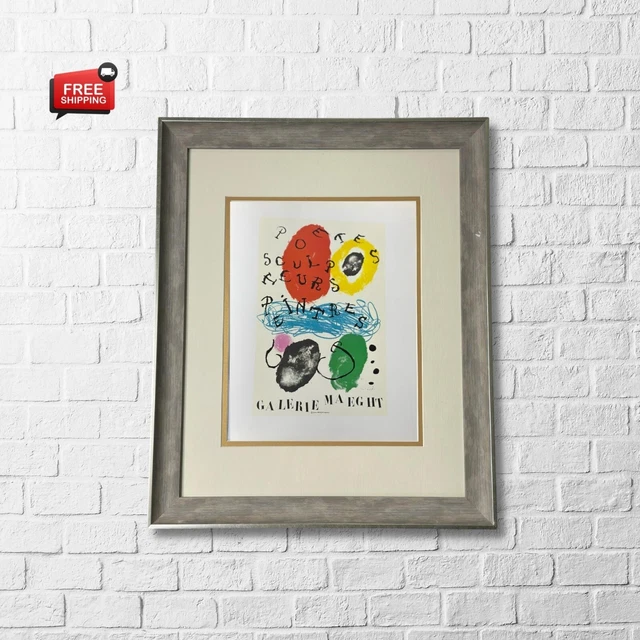 Joan Miro "ESPOSICION POÉTES" Exhibition Offset Lithography - Exhibition Poster