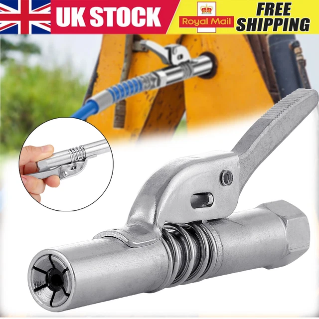 GREASE GUN COUPLER Quick Lock Nozzle Heavy Duty High Pressure Upgraded